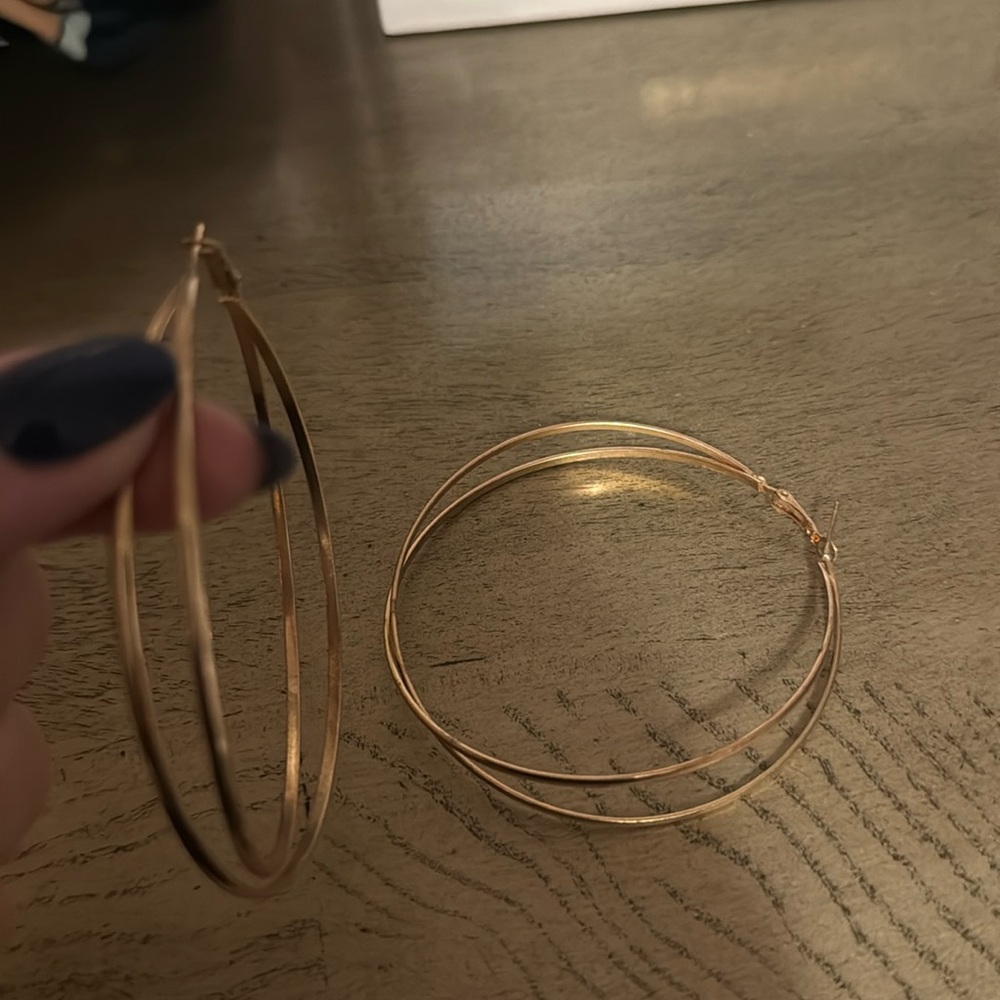 Large gold hoop earrings